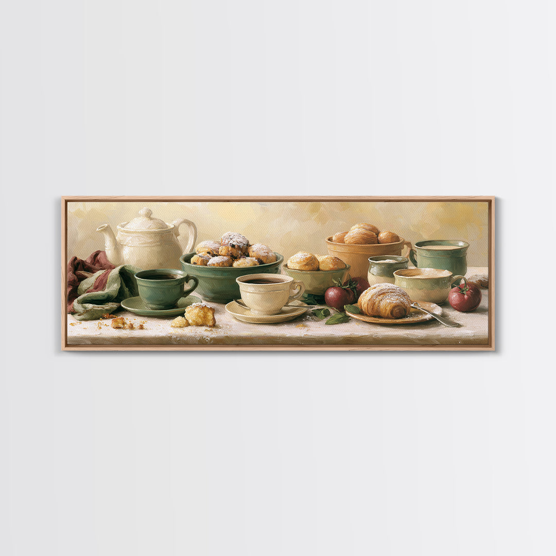 Coffee and Pastry Scene for Breakfast Nook Canvas Print, Dining Room Art, Room Decor, Dining Room Decor, Fine Art, Dining, DRA-3x1-30