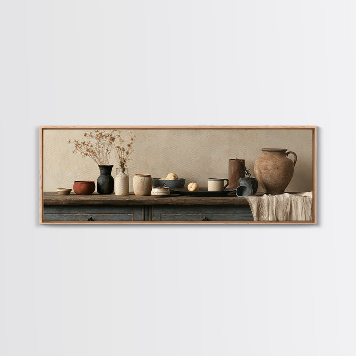 Sunlit Farmhouse Table Objects Without Room View Canvas Print, Dining Room Art, Bedroom Decor, Dining Room Decor, Dining, DRA-3x1-33