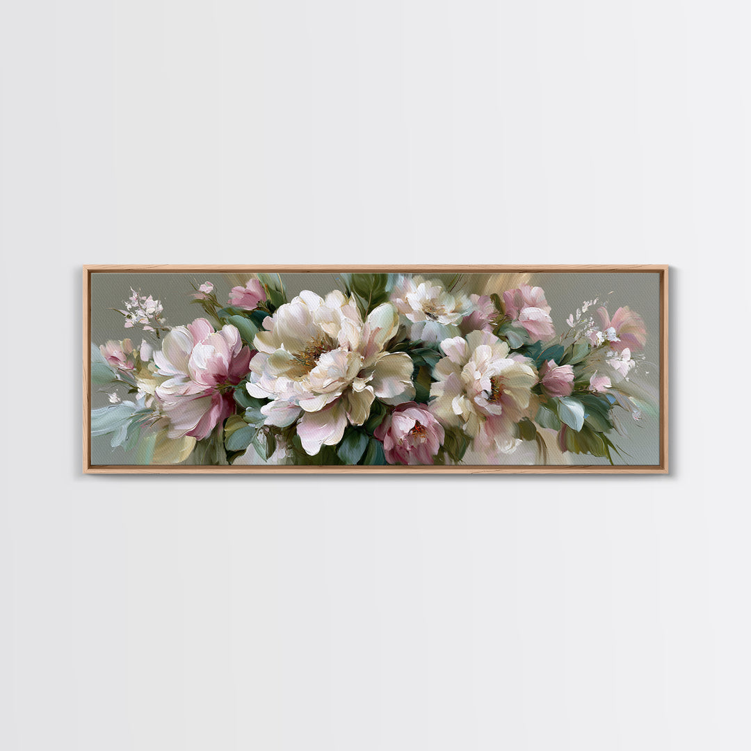 Large Expressive Flower Vase Canvas Print, Dining Room Art, Dining Room Wall Art, Dining Room Decor, Oil Painting, Dining, DRA-3x1-40