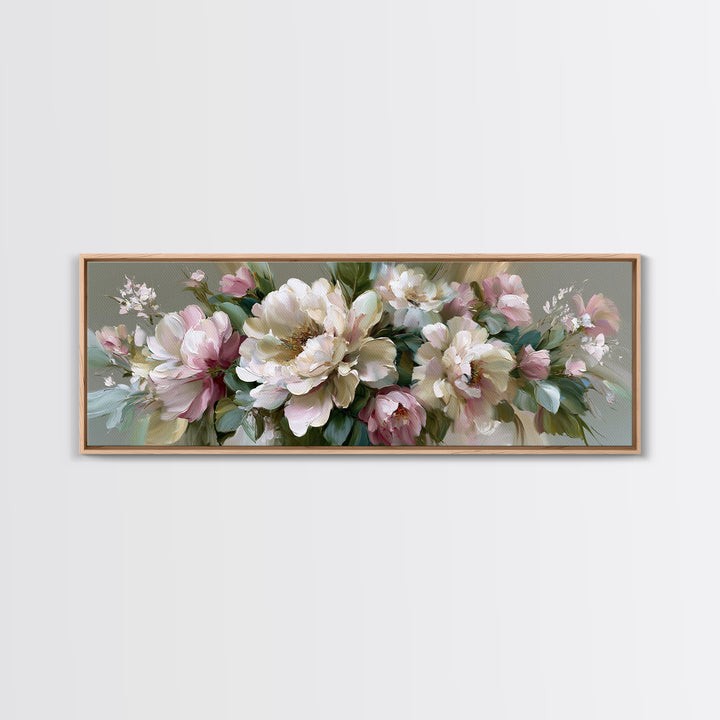 Large Expressive Flower Vase Canvas Print, Dining Room Art, Dining Room Wall Art, Dining Room Decor, Oil Painting, Dining, DRA-3x1-40