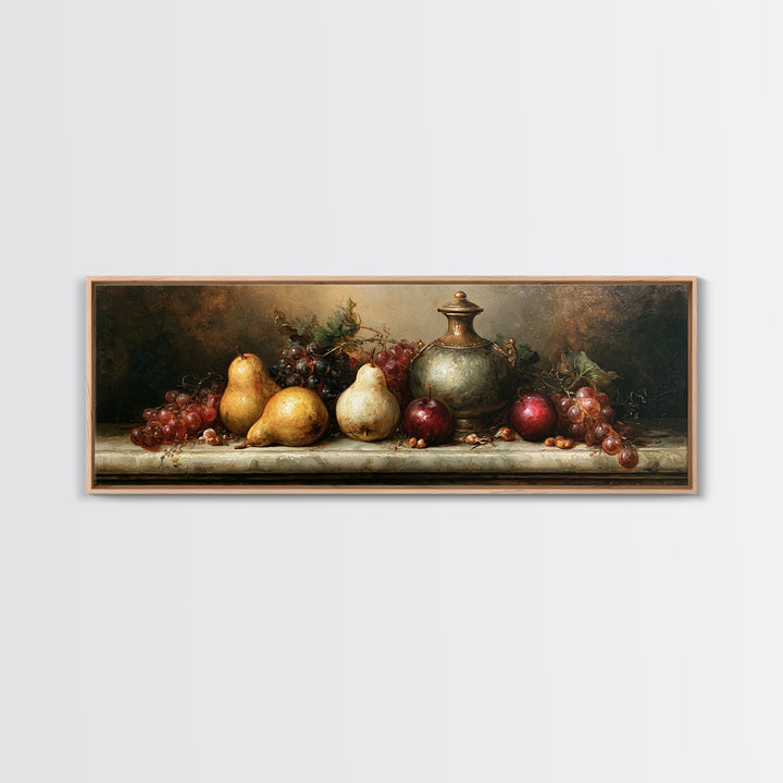 Classical Fruit Still Life Canvas Print, Dining Room Art, Abstract Wall Art, Dining Room Decor, Watercolor Art, Dining, DRA-3x1-41