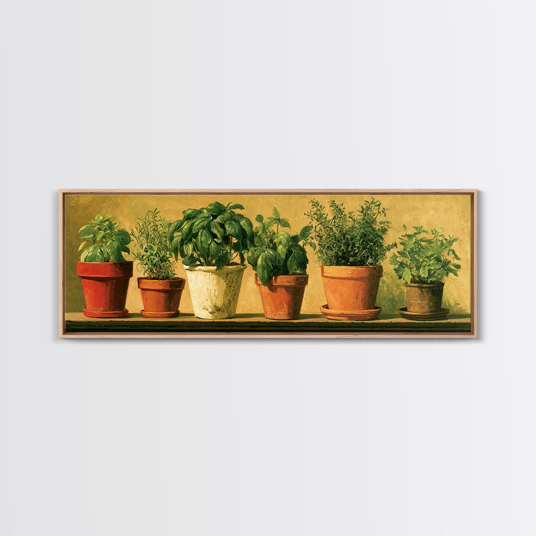 Modern Kitchen Herbs Canvas Print, Dining Room Art, Printable Art, Dining Room Decor, Abstract Art, Dining, Coastal Wall Art, DRA-3x1-49