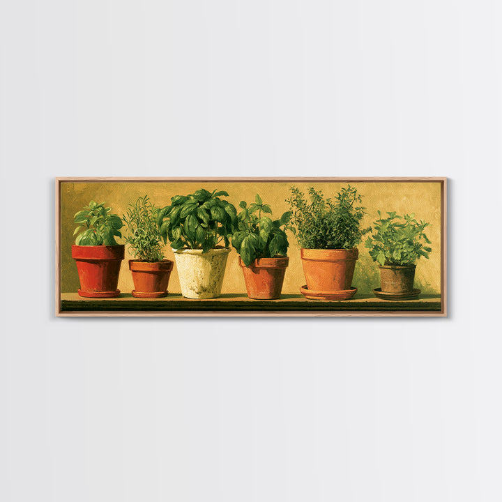 Modern Kitchen Herbs Canvas Print, Dining Room Art, Printable Art, Dining Room Decor, Abstract Art, Dining, Coastal Wall Art, DRA-3x1-49