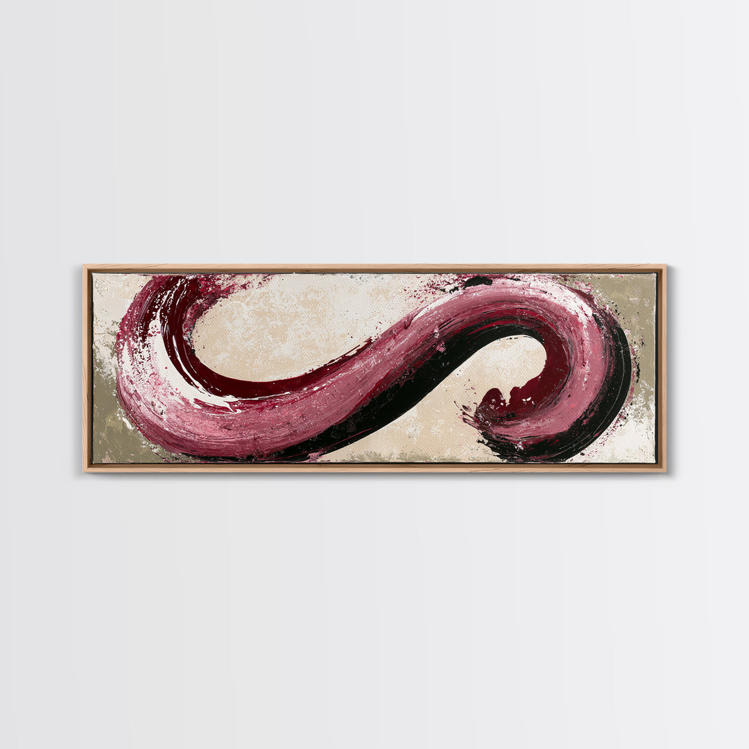 Abstract Red Wine Swirl Framed Canvas Print, Dining Room Art, Canvas Art, Dining Room Decor, Fine Art, Dining, Bedroom Wall Art, DRA-3x1-58