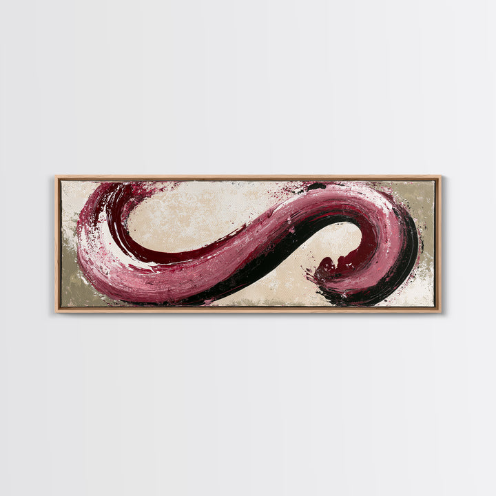 Abstract Red Wine Swirl Framed Canvas Print, Dining Room Art, Canvas Art, Dining Room Decor, Fine Art, Dining, Bedroom Wall Art, DRA-3x1-58