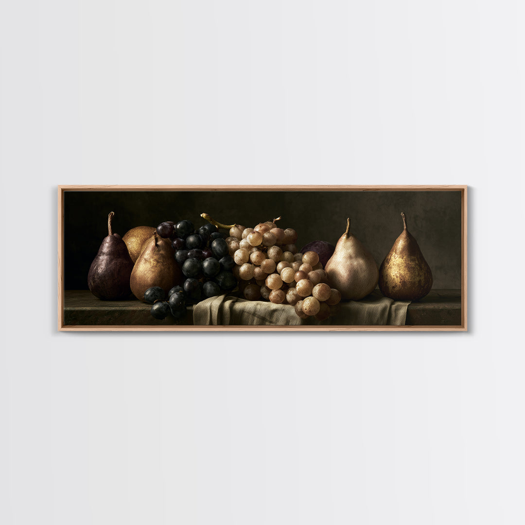 Classical Fruit Still Life Canvas Print, Dining Room Art, Abstract Wall Art, Dining Room Decor, Watercolor Art, Dining, DRA-3x1-65