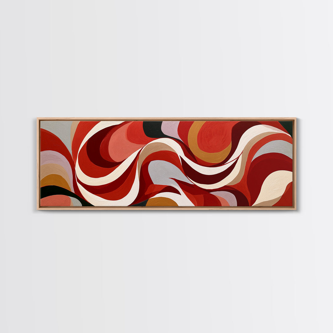 Abstract Red Wine Swirl Framed Canvas Print, Dining Room Art, Canvas Art, Dining Room Decor, Fine Art, Dining, Bedroom Wall Art, DRA-3x1-82