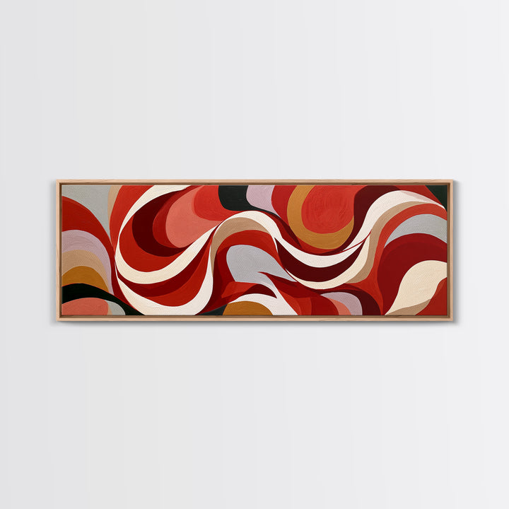 Abstract Red Wine Swirl Framed Canvas Print, Dining Room Art, Canvas Art, Dining Room Decor, Fine Art, Dining, Bedroom Wall Art, DRA-3x1-82