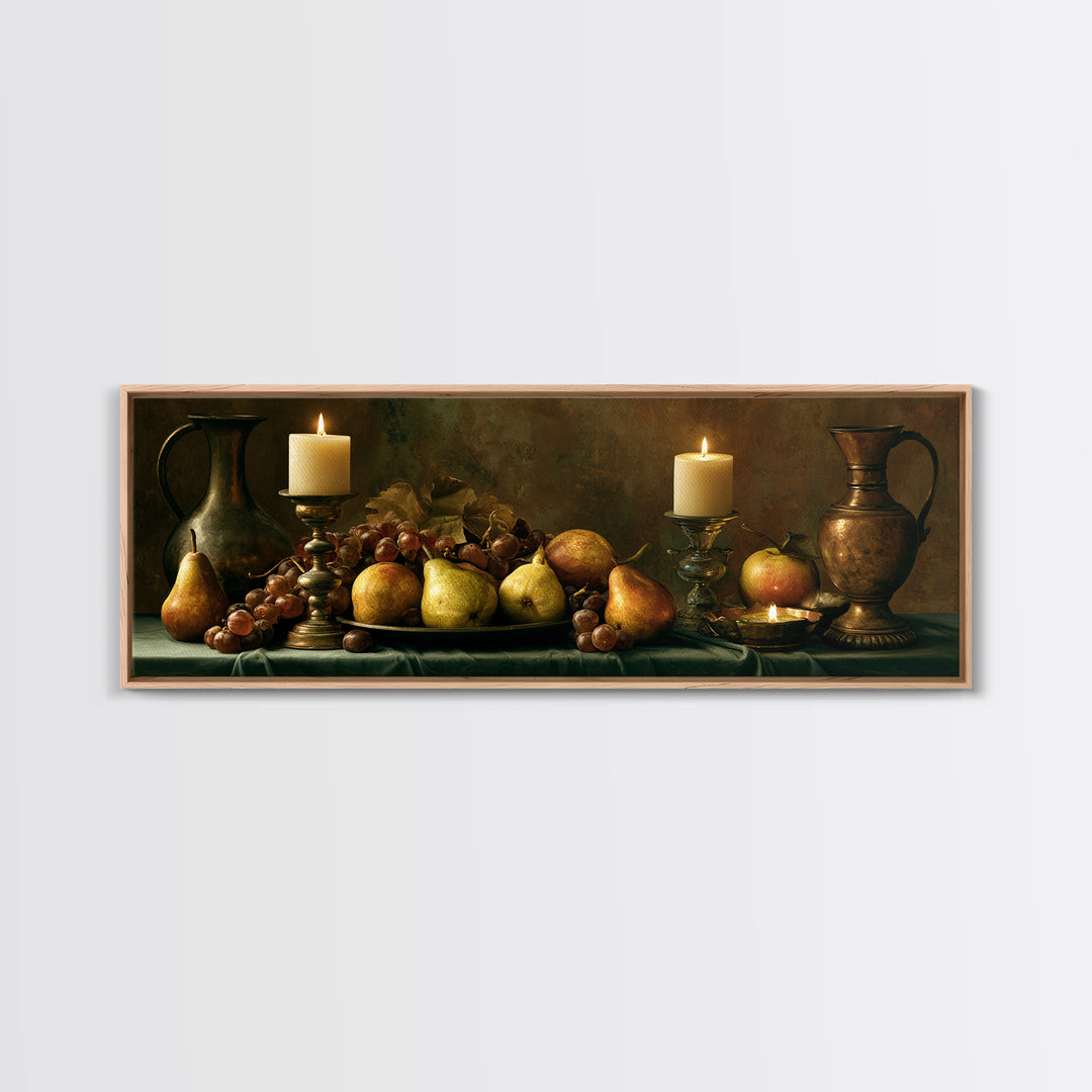 Classical Fruit Still Life Framed Canvas Print, Dining Room Art, Set of 3 Prints, Dining Room Decor, Oil Painting, Dining, DRA-3x1-89