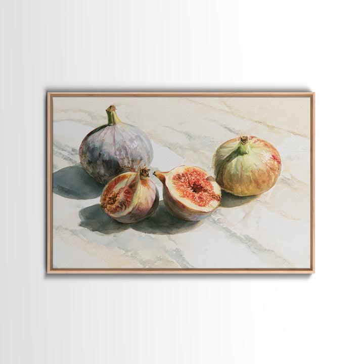 Figs on Marble Framed Canvas Print, Dining Room Art, Canvas Art, Dining Room Decor, Fine Art, Dining, Bedroom Wall Art, DRA-3x2-27