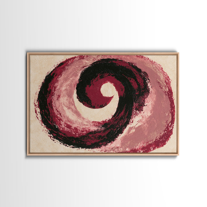 Abstract Red Wine Swirl Framed Canvas Print, Dining Room Art, Bedroom Decor, Dining Room Decor, Abstract Art, Dining, DRA-3x2-46