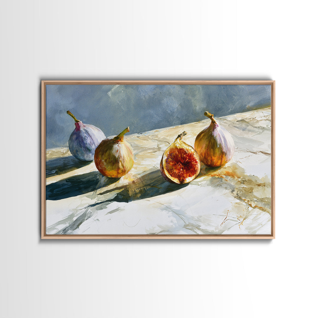 Figs on Marble Framed Canvas Print, Dining Room Art, Gallery Decor, Dining Room Decor, Fine Art, Dining, Minimalist Decor, DRA-3x2-99
