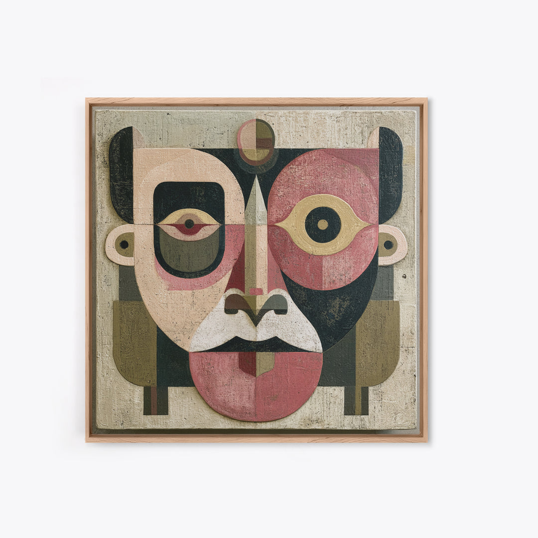 Abstract Mask with Playful Textures Canvas Print, Eclectic Art, Room Decor, Living Room Decor, Abstract Art, Eclectic, ECL-1x1-20