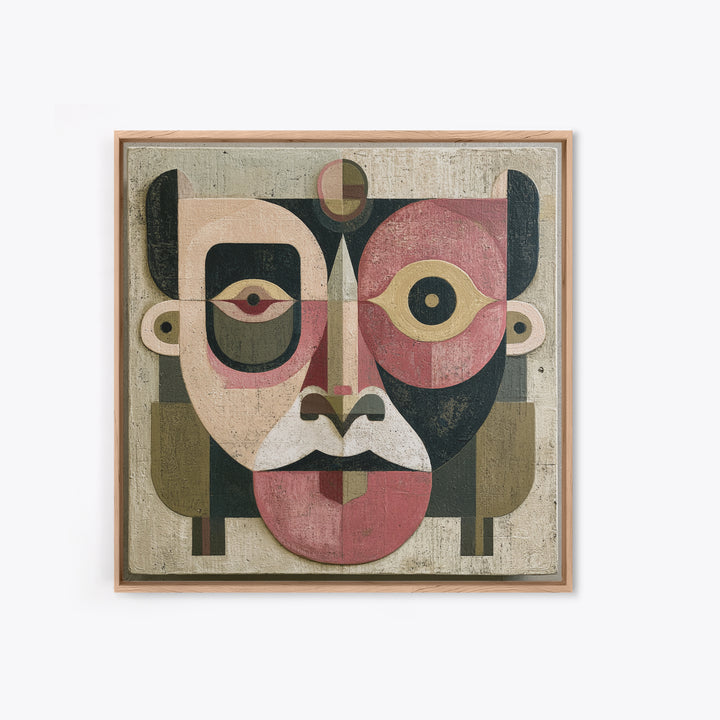 Abstract Mask with Playful Textures Canvas Print, Eclectic Art, Room Decor, Living Room Decor, Abstract Art, Eclectic, ECL-1x1-20