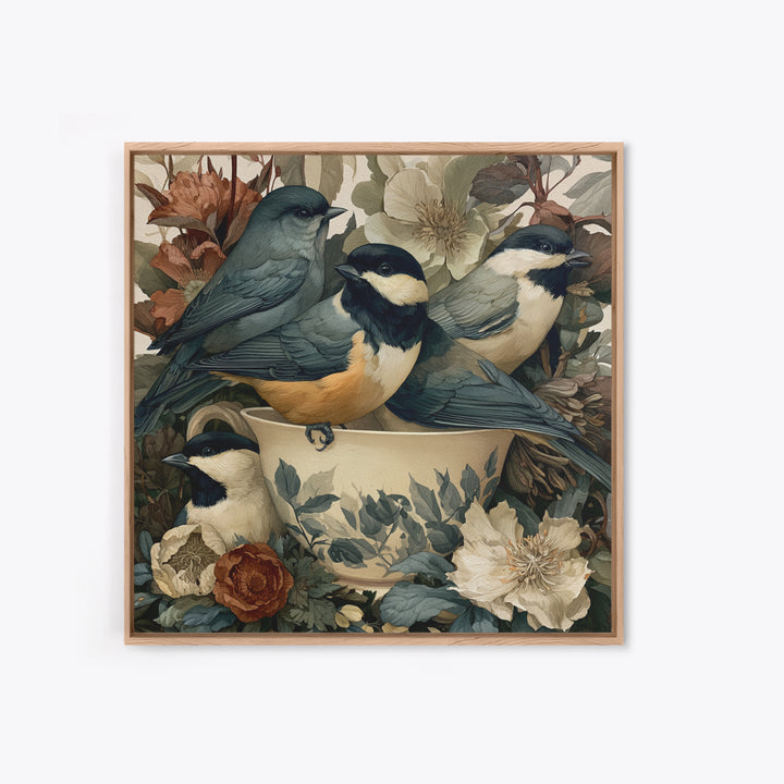 Odd Dream Garden Framed Canvas Print, Eclectic Art, Art Prints, Living Room Decor, Oil Painting, Eclectic, Abstract Art, ECL-1x1-41