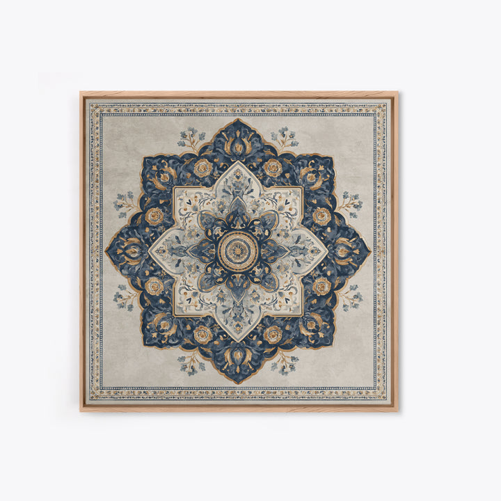 Layered Tapestry Pattern Framed Canvas Print, Eclectic Art, Portrait, Living Room Decor, Fine Art, Eclectic, Modern Decor, ECL-1x1-64
