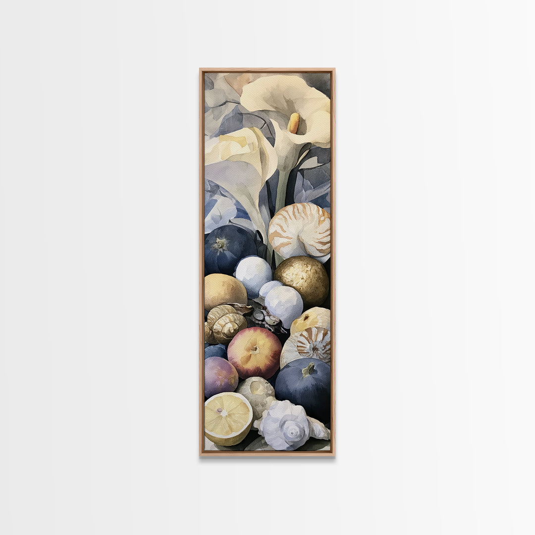 Bold Maximalist Still Life Framed Canvas Print, Eclectic Art, Modern Decor, Living Room Decor, Abstract Art, Eclectic, ECL-1x3-15