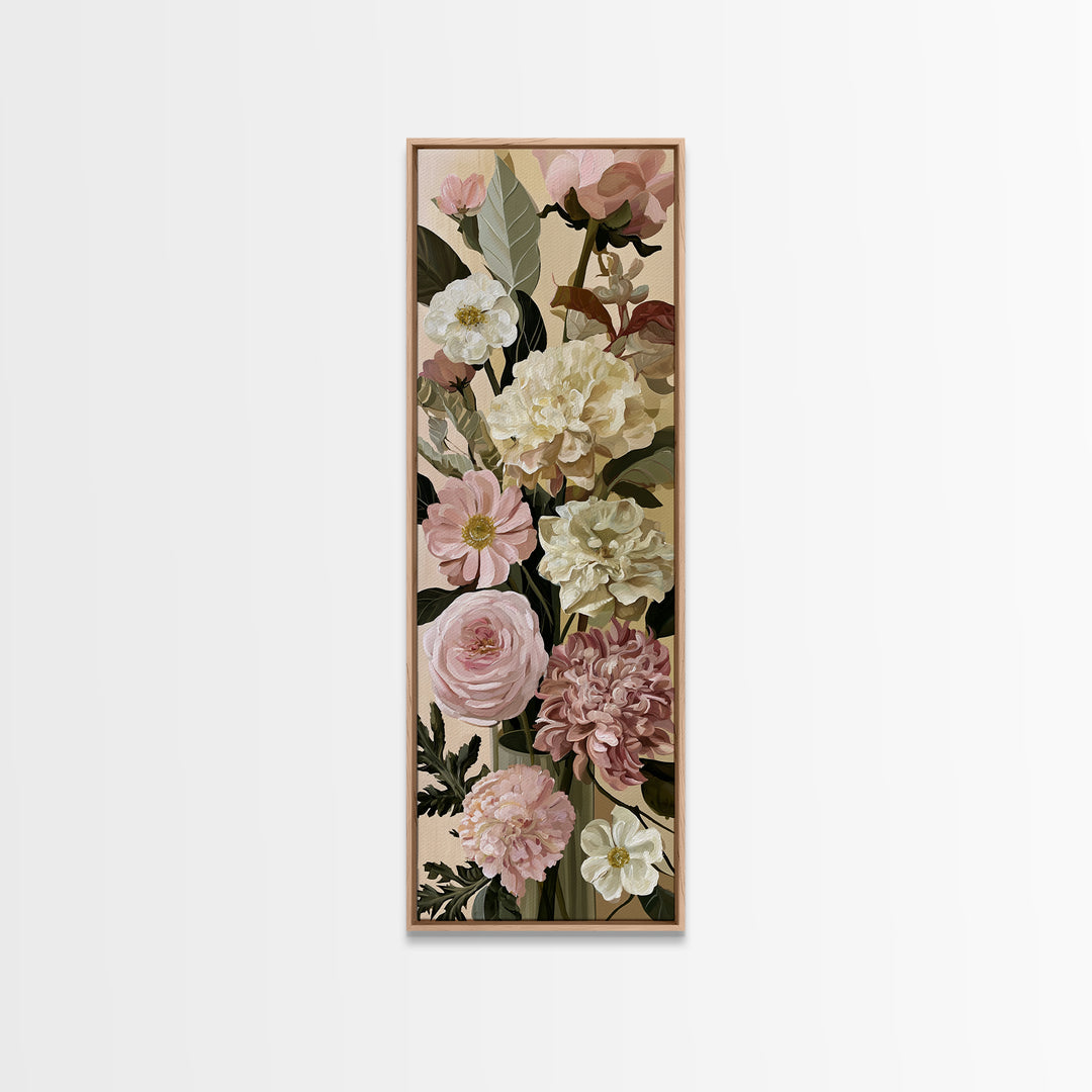 Retro Futurist Vase of Flowers Canvas Print, Eclectic Art, Luxury Decor, Living Room Decor, Oil Painting, Eclectic, Art Print, ECL-1x3-22