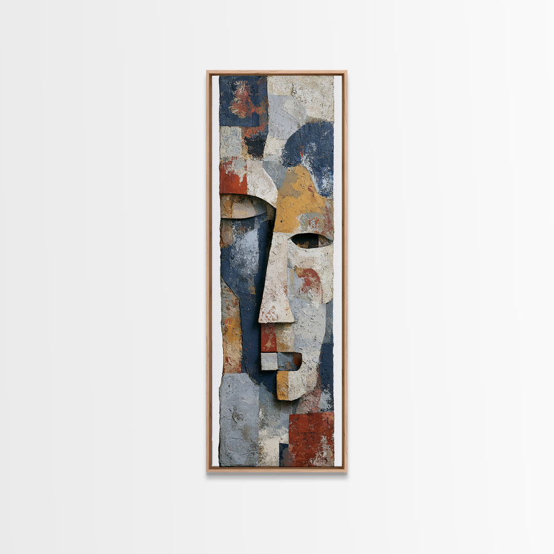 Abstract Mask with Playful Textures Canvas Print, Eclectic Art, Printable Art, Living Room Decor, Abstract Art, Eclectic, ECL-1x3-32