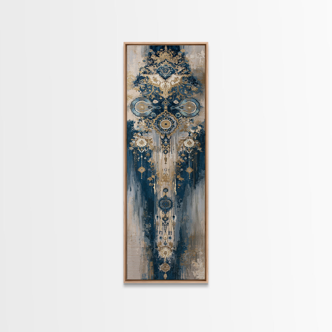 Layered Tapestry Pattern Framed Canvas Print, Eclectic Art, Dopamine Decor, Living Room Decor, Eclectic, Minimalist Decor, ECL-1x3-52