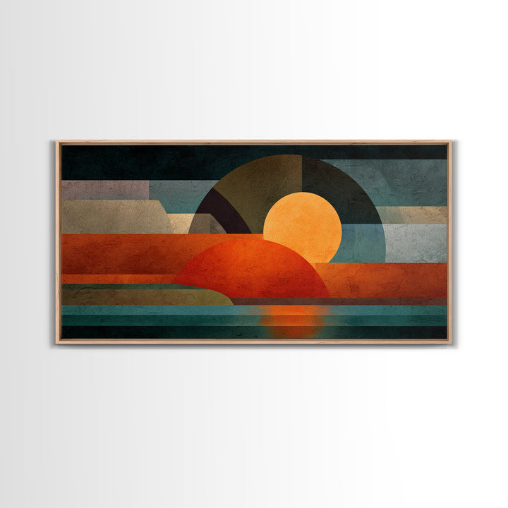 Playful Checkerboard Landscape Framed Canvas Print, Eclectic Art, Printable Art, Living Room Decor, Fine Art, Eclectic, ECL-2x1-5