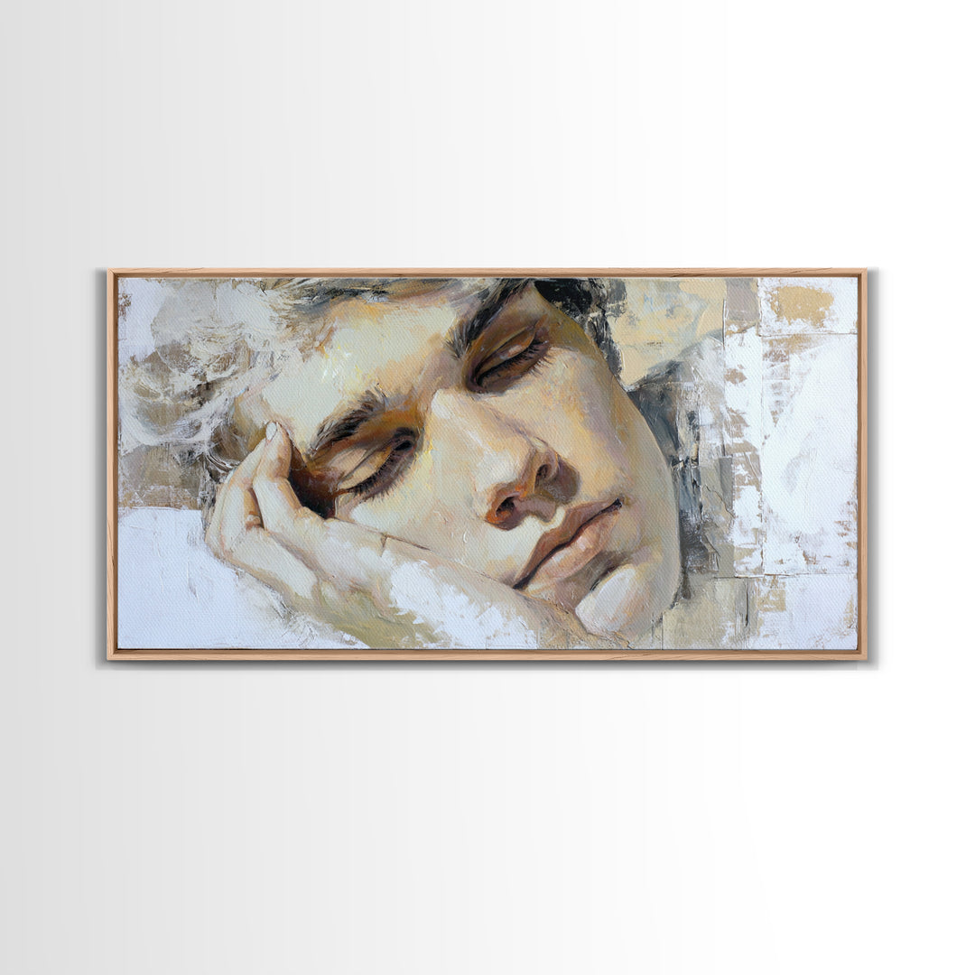 Layered Tapestry Pattern Framed Canvas Print, Eclectic Art, Digital Art, Living Room Decor, Oil Painting, Eclectic, ECL-2x1-60