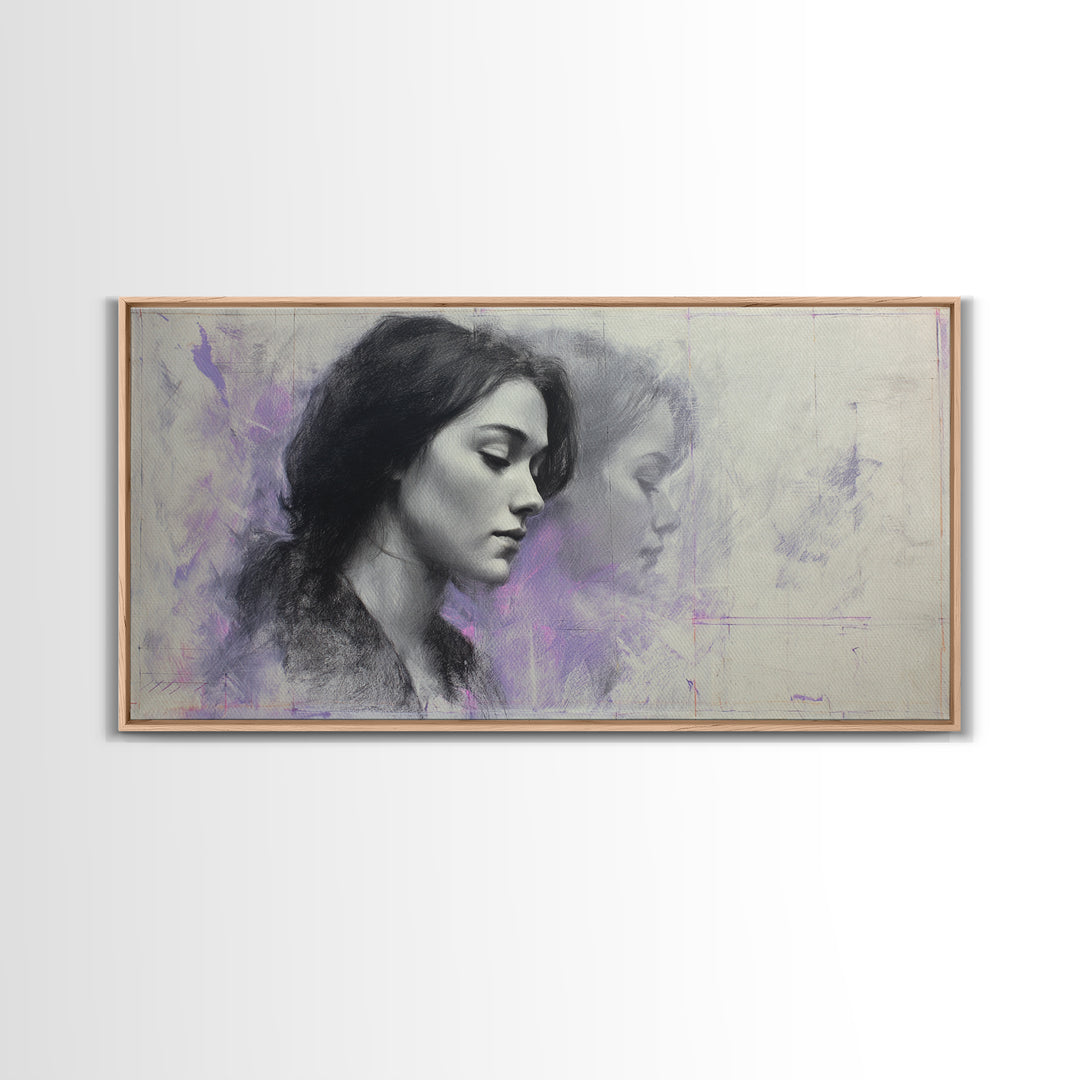 Layered Tapestry Pattern Framed Canvas Print, Eclectic Art, Portrait, Living Room Decor, Fine Art, Eclectic, Modern Decor, ECL-2x1-84