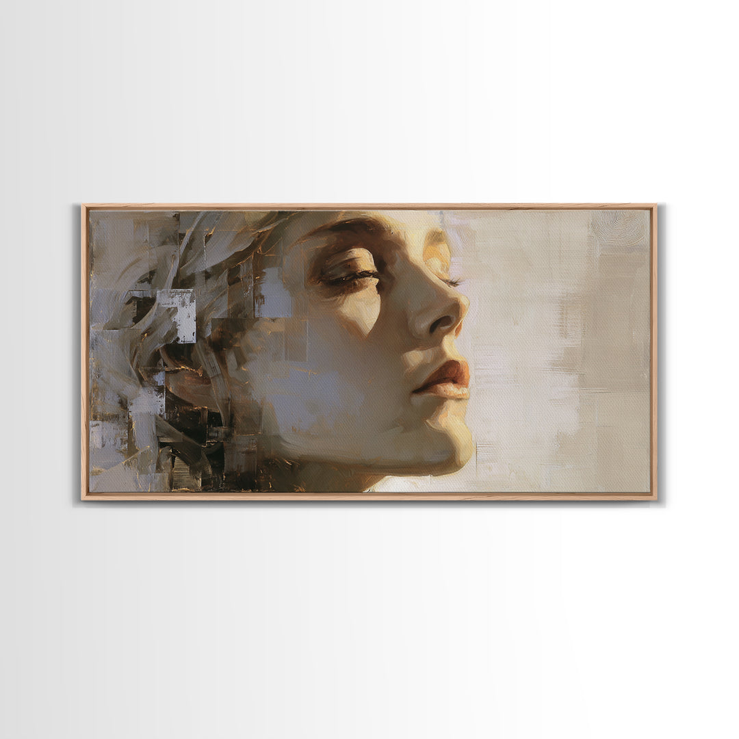 Surreal Desert with Floating Arches Framed Canvas Print, Eclectic Art, Boho, Living Room Decor, Eclectic, Unique Wall Art, ECL-2x1-90