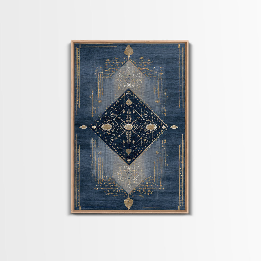 Layered Tapestry Pattern Framed Canvas Print, Eclectic Art, Digital Art, Living Room Decor, Fine Art, Eclectic, Digital Print, ECL-2x3-24