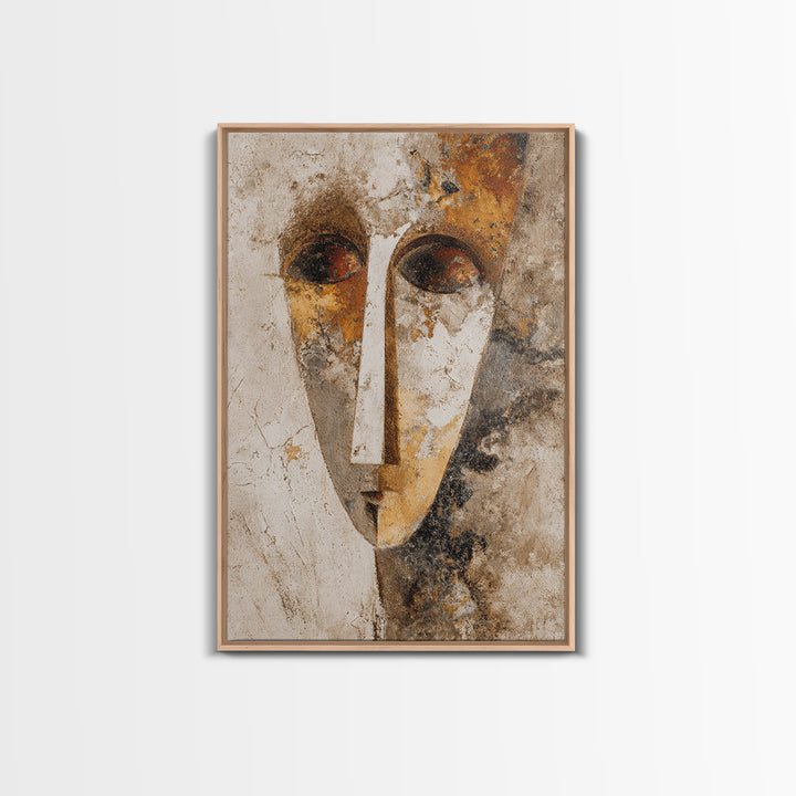 Surreal Portrait with Mismatched Patterned Clothing Canvas Print, Eclectic Art, Printable Art, Living Room Decor, Eclectic, ECL-2x3-58