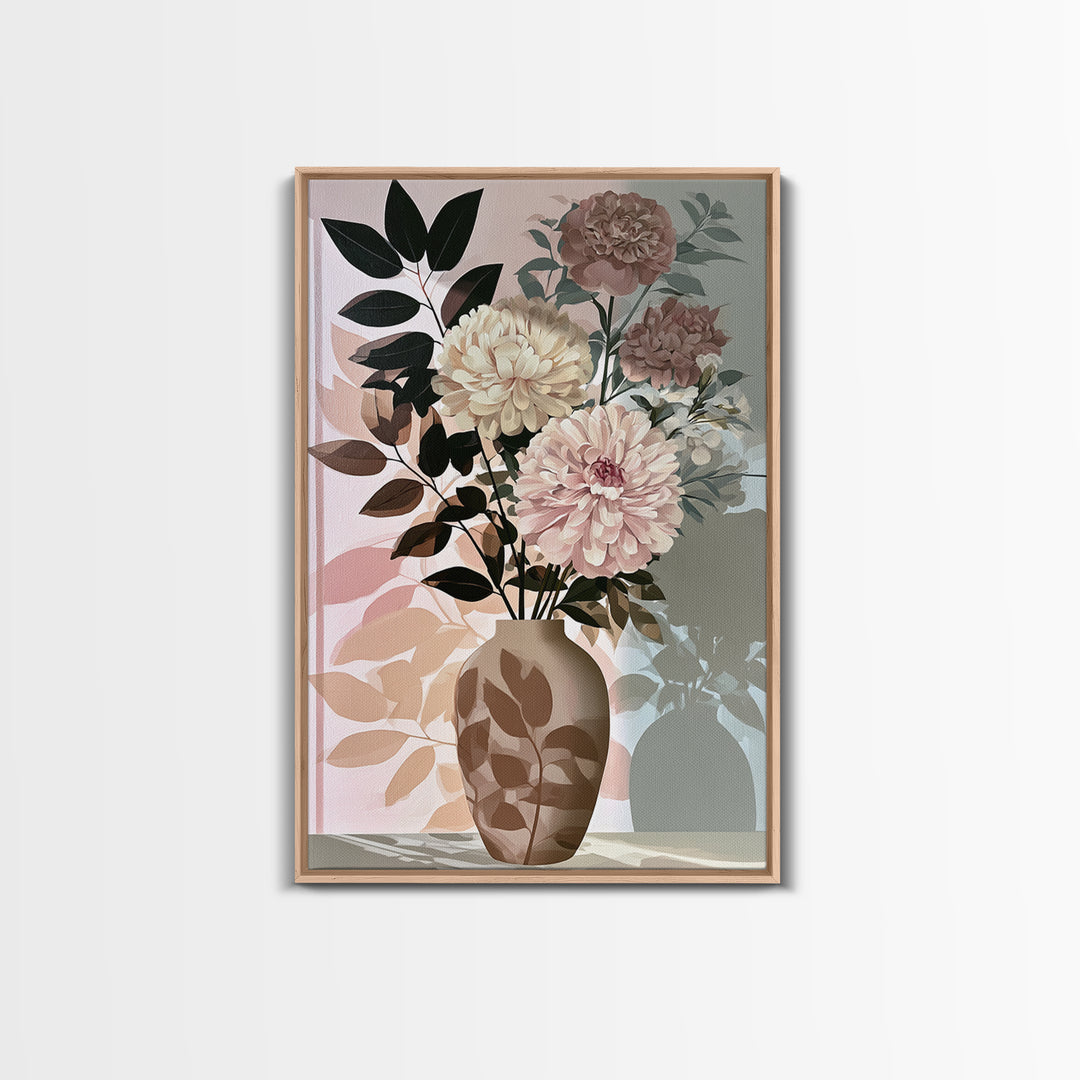Retro Futurist Vase of Flowers Canvas Print, Eclectic Art, Original Art, Living Room Decor, Fine Art, Eclectic, Gallery Decor, ECL-2x3-66