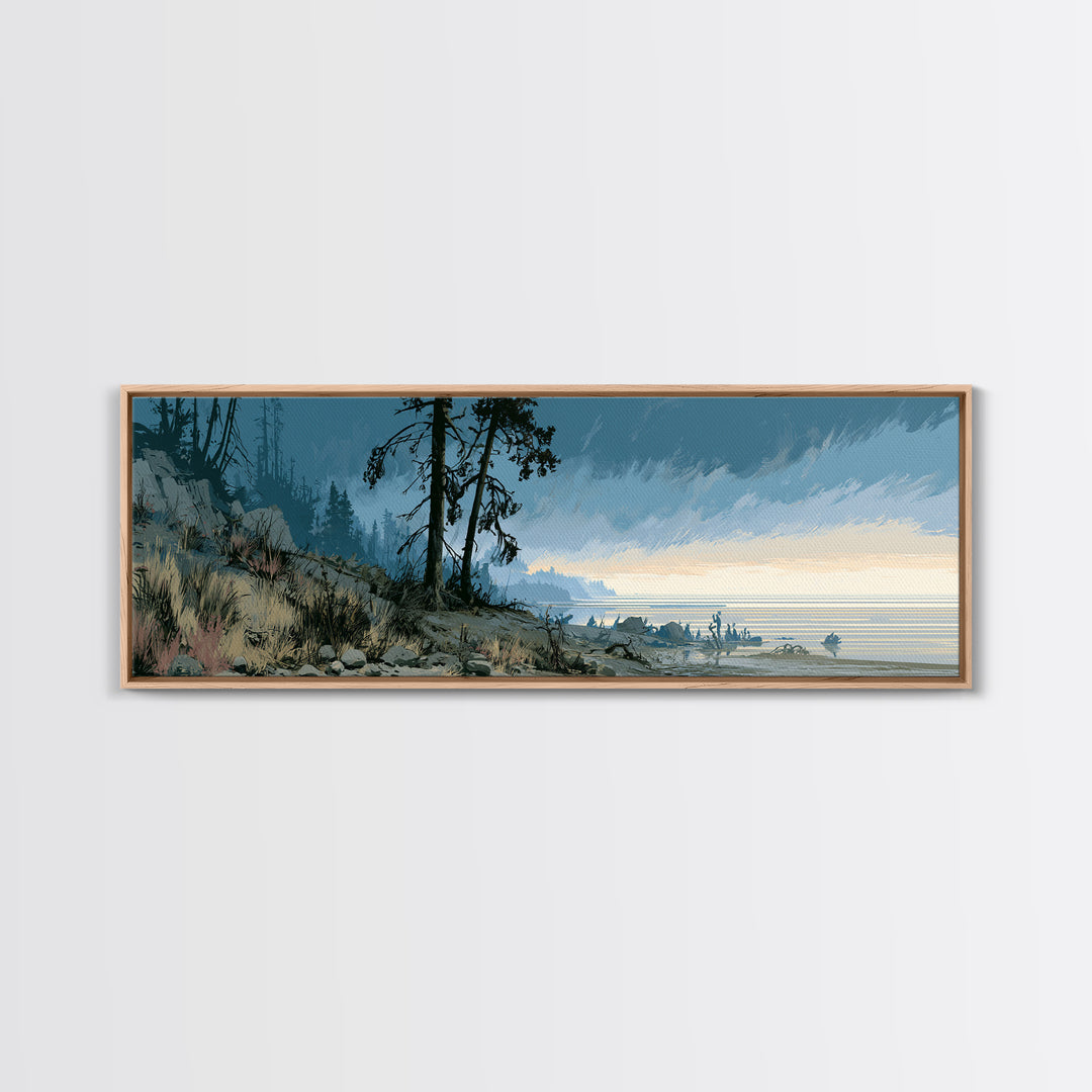 Playful Checkerboard Landscape Canvas Print, Eclectic Art, Minimalist Decor, Living Room Decor, Fine Art, Eclectic, ECL-3x1-49