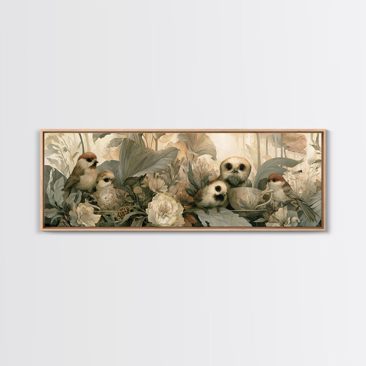 Odd Dream Garden Framed Canvas Print, Eclectic Art, Wall Art, Living Room Decor, Watercolor Art, Eclectic, Printables, ECL-3x1-81