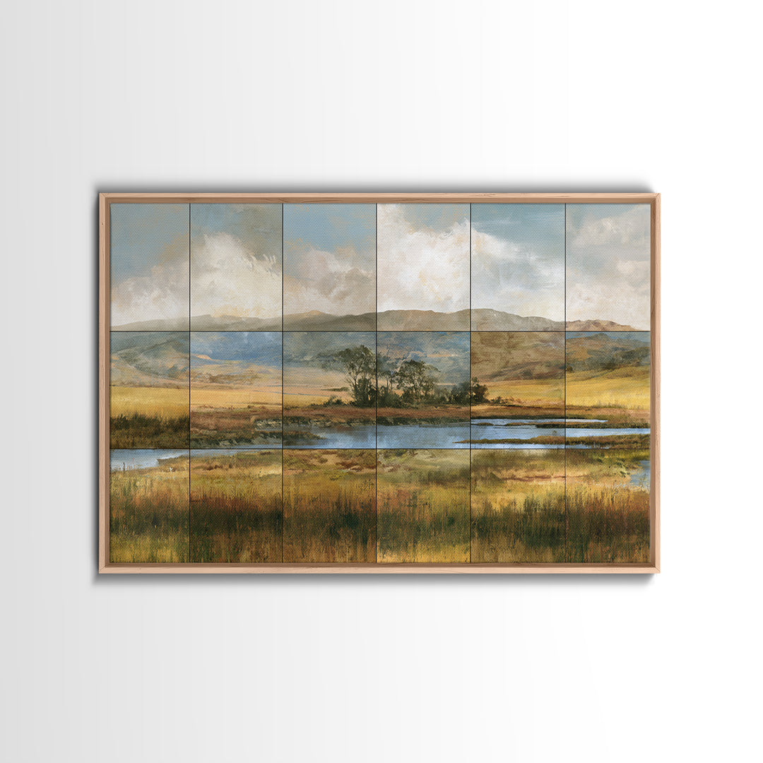 Bohemian Patchwork Landscape Canvas Print, Eclectic Art, Fine Art Print, Living Room Decor, Fine Art, Eclectic, Digital Prints, ECL-3x2-4