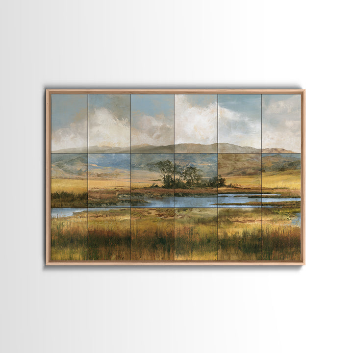 Bohemian Patchwork Landscape Canvas Print, Eclectic Art, Fine Art Print, Living Room Decor, Fine Art, Eclectic, Digital Prints, ECL-3x2-4