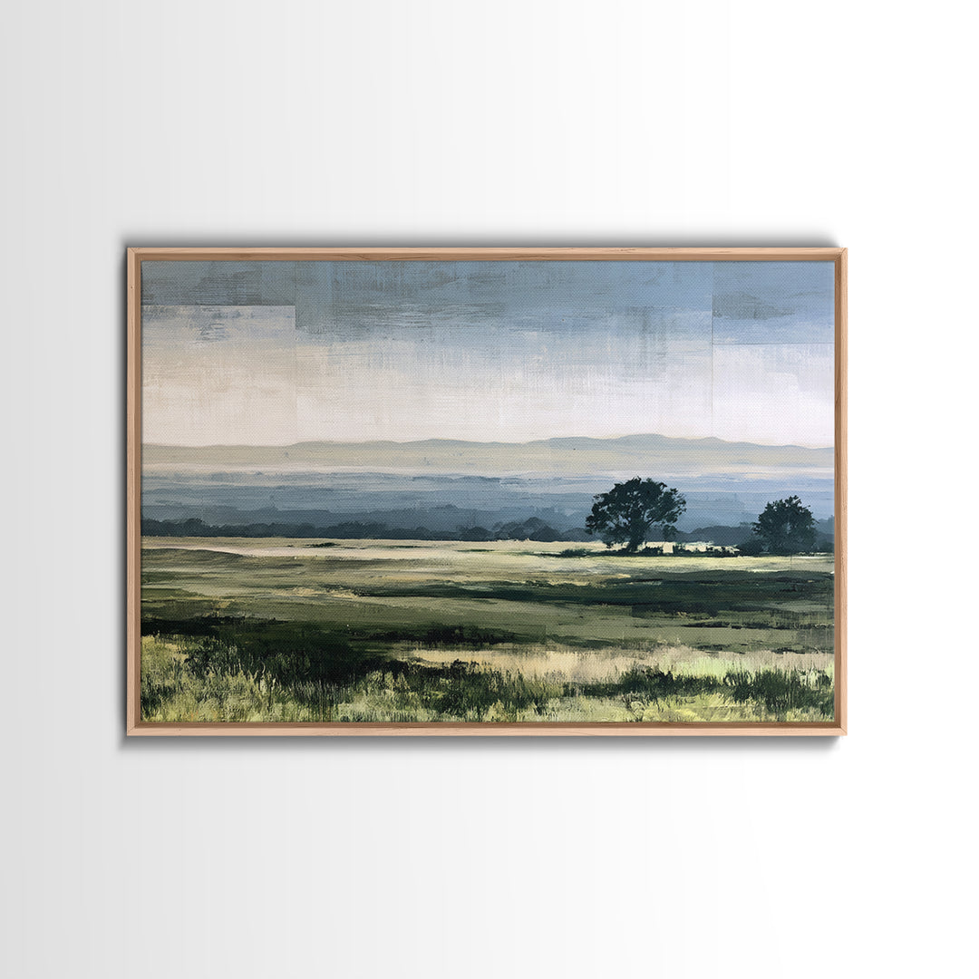 Bohemian Patchwork Landscape Canvas Print, Eclectic Art, Wall Decor, Living Room Decor, Fine Art, Eclectic, Boho, Artwork, ECL-3x2-52