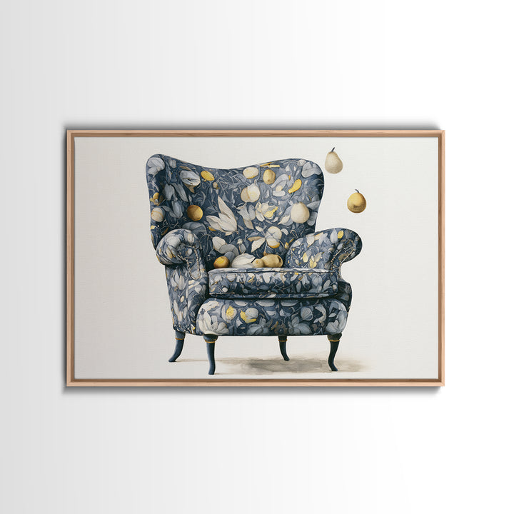 Whimsical Chair Still Life Framed Canvas Print, Eclectic Art, Luxury Decor, Living Room Decor, Fine Art, Eclectic, Art Print, ECL-3x2-90
