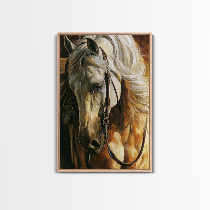 Horse Mane Flowing Like Abstract Waves Canvas Print, Equestrian Art, Living Room Decor, Abstract Art, Equestrian, EQU-2x3-99
