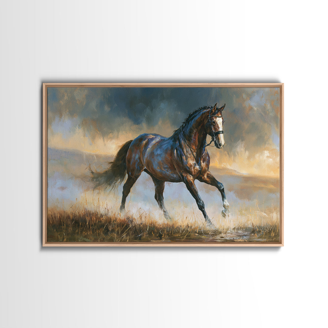 Dressage Horse in Refined Classical Pose Canvas Print, Equestrian Art, Living Room Decor, Equestrian, Farmhouse Wall Art, EQU-3x2-38