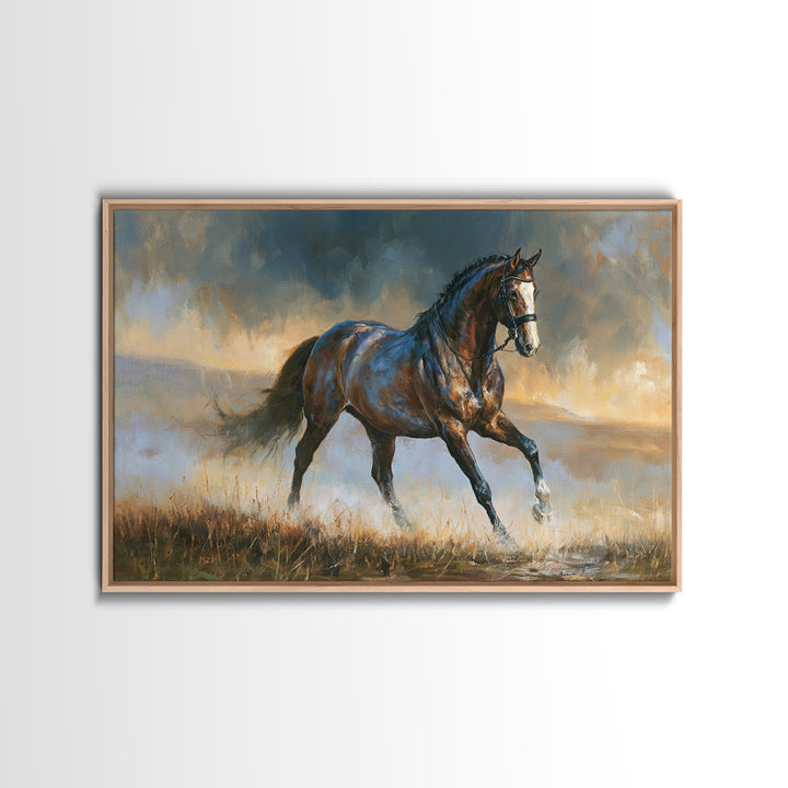 Dressage Horse in Refined Classical Pose Canvas Print, Equestrian Art, Living Room Decor, Equestrian, Farmhouse Wall Art, EQU-3x2-38