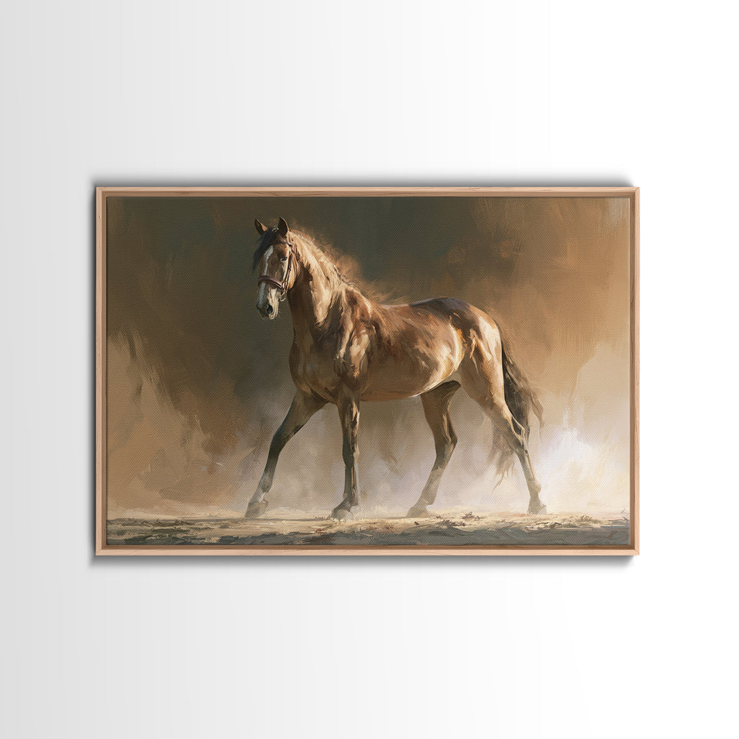 Dressage Horse in Refined Classical Pose Canvas Print, Equestrian Art, Living Room Decor, Equestrian, Farmhouse Wall Art, EQU-3x2-62