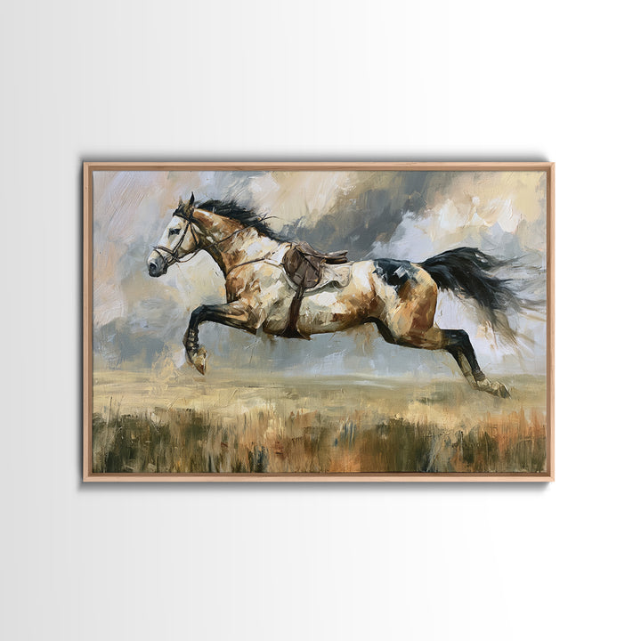 Show Jumping Horse Mid Leap Canvas Print, Equestrian Art, Wall Art, Living Room Decor, Fine Art, Equestrian, Boho Wall Art, EQU-3x2-83