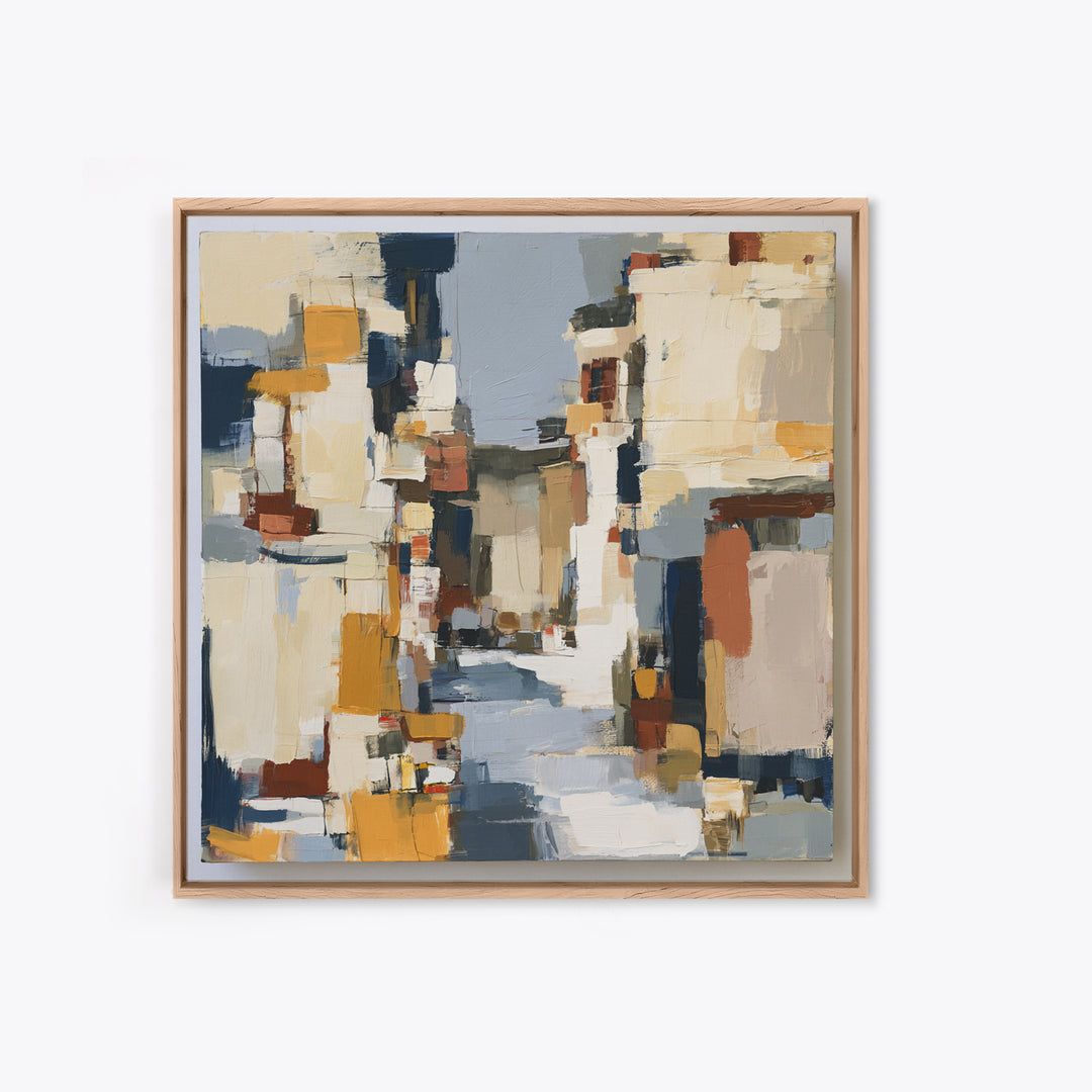 Distorted City Street Framed Canvas Print, Expressionist Art, Modern Decor, Living Room Decor, Fine Art, Expression, Wall Decor, EXP-1x1-1
