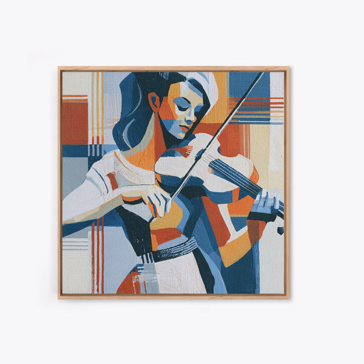 Violinist Painted in Electric Brush Marks Canvas Print, Expressionist Art, Colorful Wall Art, Living Room Decor, Expression, EXP-1x1-13