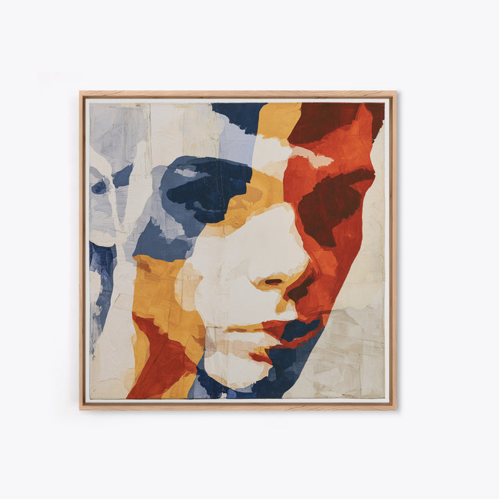 Emotional Portrait with Bold Red and Blue Canvas Print, Expressionist Art, Downloadable Prints, Living Room Decor, Expression, EXP-1x1-26