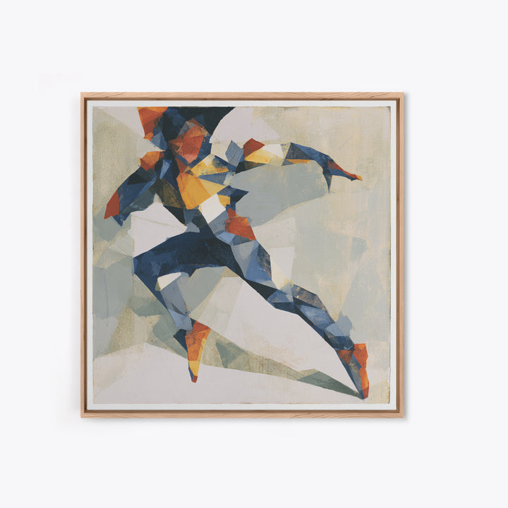 Dancer Figure Fractured into Vibrant Movement Canvas Print, Expressionist Art, Home Decor, Living Room Decor, Expression, EXP-1x1-4