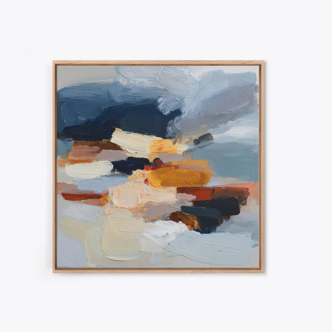 Stormy Landscape Painted Framed Canvas Print, Expressionist Art, Gallery Wall Art, Living Room Decor, Fine Art, Expression, EXP-1x1-51