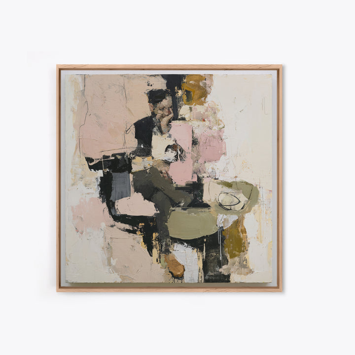 Seated Figure with Raw Gestural Outlines Canvas Print, Expressionist Art, Colorful Wall Art, Living Room Decor, Expression, EXP-1x1-55