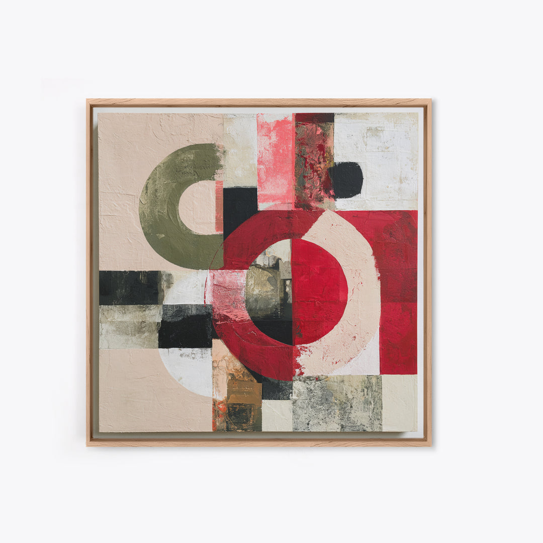 Red Room Interior Abstraction Without Realistic Furniture Canvas Print, Expressionist Art, Modern Decor, Living Room Decor, EXP-1x1-67