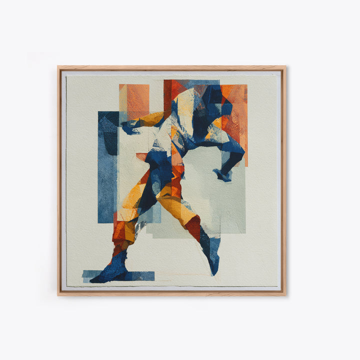 Dancer Figure Fractured into Vibrant Movement Canvas Print, Expressionist Art, Modern Art, Living Room Decor, Oil Painting, EXP-1x1-76